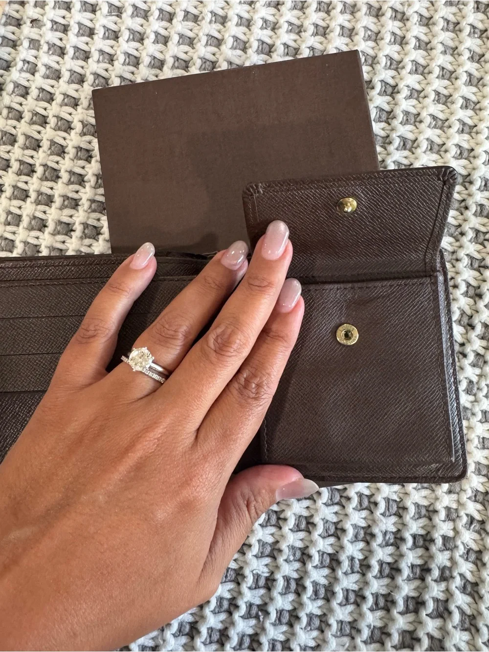 Louis Vuitton Brown Damier Canvas Bi-Fold Card & Key Wallet